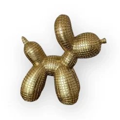 Balloon hond staand goud klein