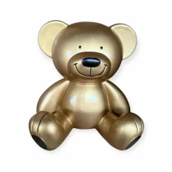 Beer beeld teddy zittend wit zwart 35 cm