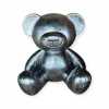 Beer beeld teddy zittend zilver 35 cm