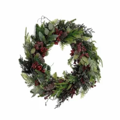 Bodi Kerstkrans met Dennenappels – H13 x Ø50 cm – Bordeaux