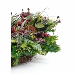 Bodi Kerstkrans met Dennenappels – H13 x Ø50 cm – Bordeaux