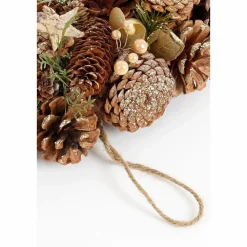 Brant Kerstkrans met Dennenappels – H9 x Ø45 cm – Bruin