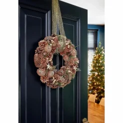 Brant Kerstkrans met Dennenappels – H9 x Ø45 cm – Bruin