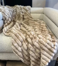 Colmore Plaid rib hazelnoot imitatiebont 130×170