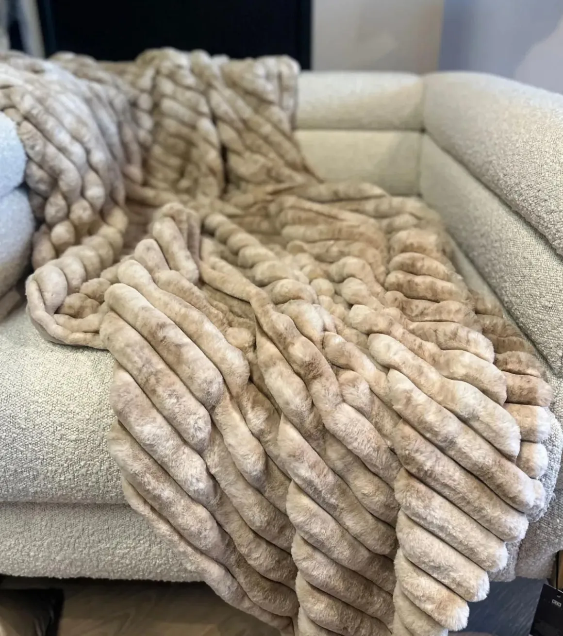 Colmore Plaid rib hazelnoot imitatiebont 130×170