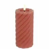 Countryfield LED kaars swirl pink roze 7,5 x 12,5 cm