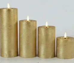 Countryfield LED Licht Kaars goud 10 x 10 cm