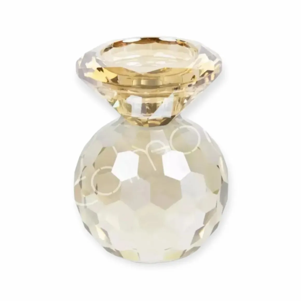 Crystal glas kaarshouder 7x7x9 cm – Colmore