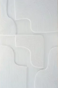 3D wanddecoratie organisch wit 80x120cm japandi