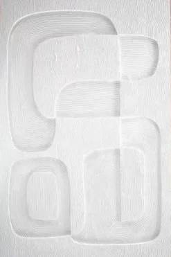 3D wanddecoratie organisch wit 80x120cm