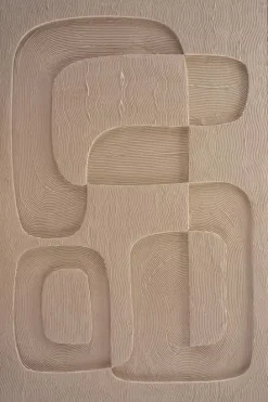 3D wanddecoratie organisch aardetint 80x120cm