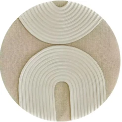 3D wanddecoratie rond Taupe beige 80 cm
