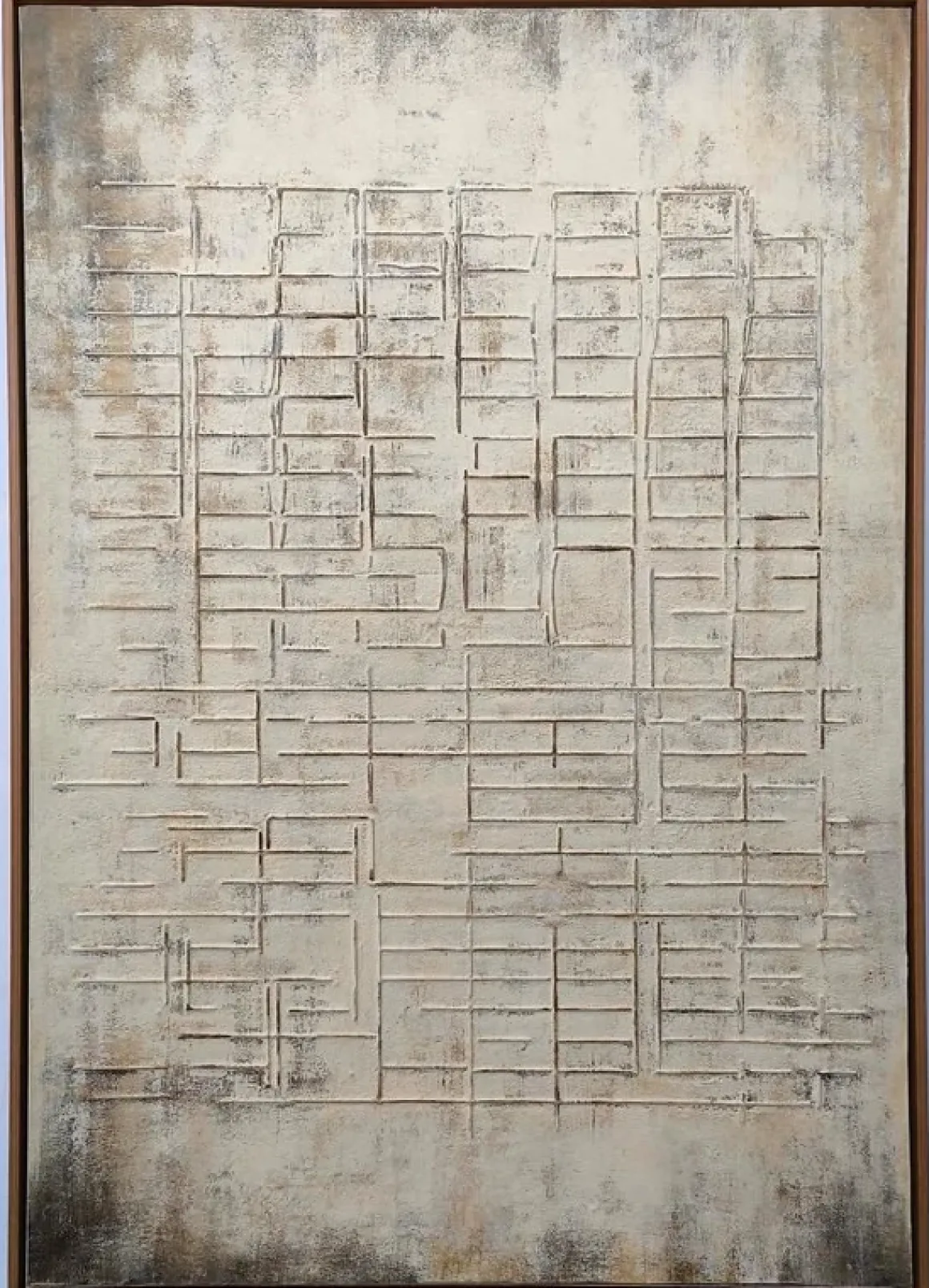 3D wanddecoratie 83x123cm met olieverf reliëf en frame #2