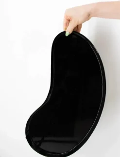 Decoratie dienblad kidney niervorm organisch Zwart 52x24x2cm