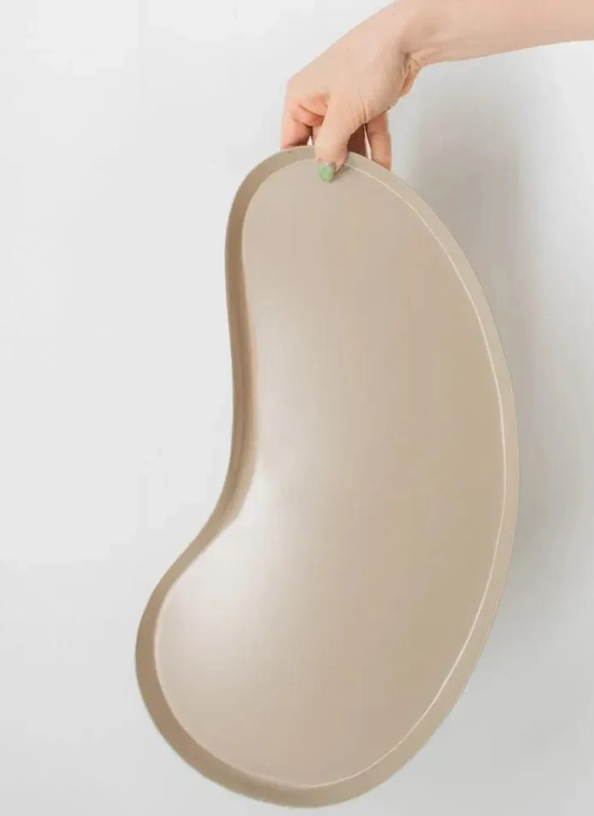 Decoratie dienblad kidney niervorm organisch Beige 52x24x2cm