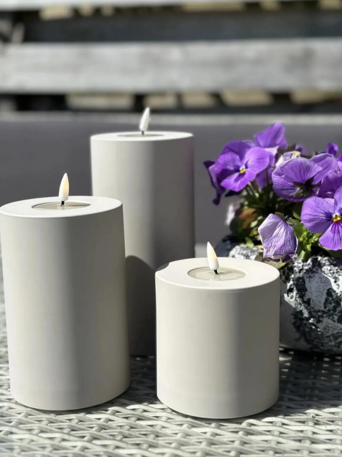 Deluxe Homeart Led kaars Real Flame Sand (10CM x 15CM outdoor)