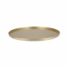 Dienblad rond goud metaal – 37x37x2CM