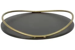 Dienblad rond Rosalie S brons zwart goud L34B34H5,5CM