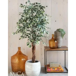 Ficus Kunstplant – H110 x Ø70 cm – Groen Bont