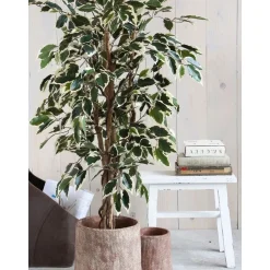 Ficus Kunstplant – H110 x Ø70 cm – Groen Bont