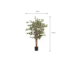 Ficus Kunstplant – H110 x Ø70 cm – Groen Bont
