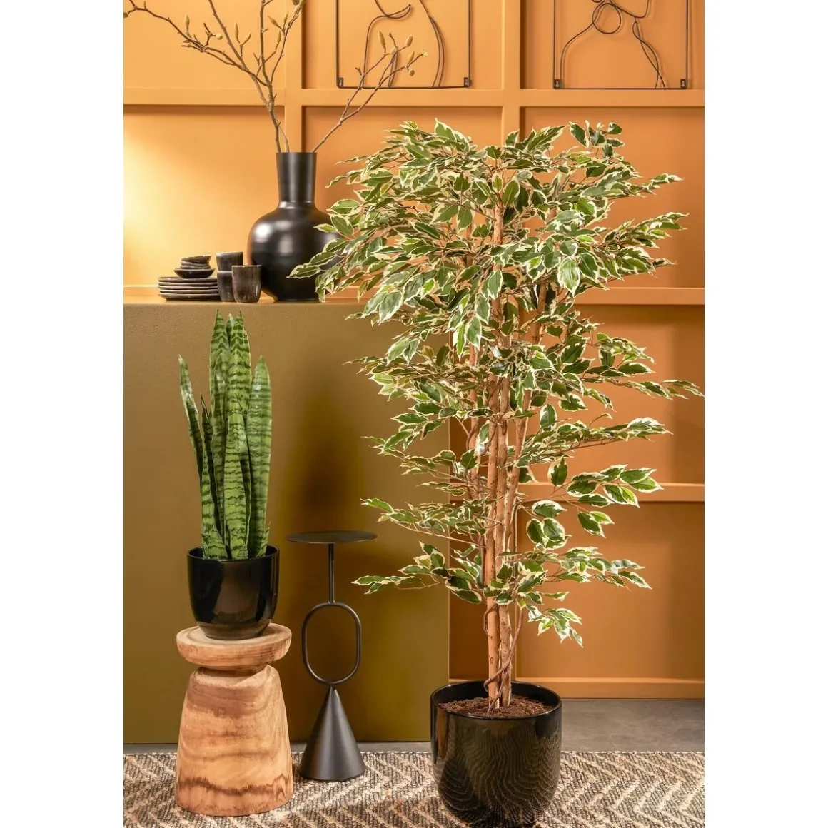 Ficus Kunstplant – H180 x Ø90 cm – Groen Bont