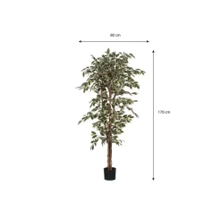 Ficus Kunstplant – H180 x Ø90 cm – Groen Bont