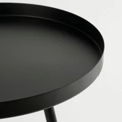 Flores Bijzettafel – H44 x Ø40 cm – Metaal – Zwart