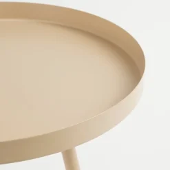 Flores Bijzettafel – H38 x Ø34 cm – Metaal – Beige