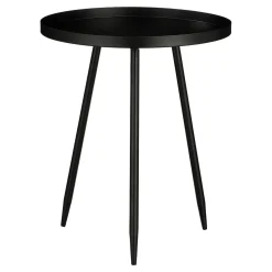 Flores Bijzettafel – H49 x Ø42 cm – Metaal – Zwart