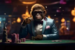 Glasschilderij gangster pokeraap 80x120cm