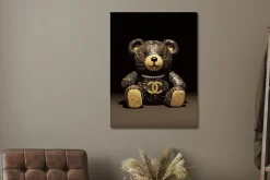 Glasschilderij Knuffelbeer 60x80cm