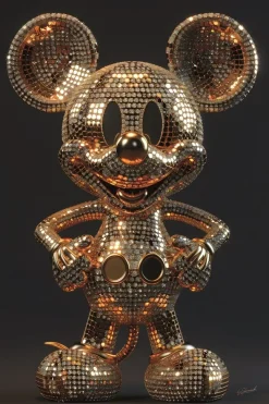 Glasschilderij Mickey Mouse disney goud