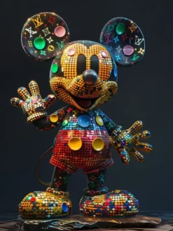 Glasschilderij Mickey Mouse disney 60x80cm