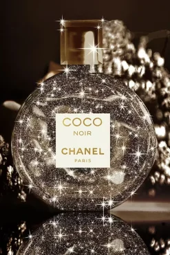 Glasschilderij Parfumfles glitter coco 80x120cm