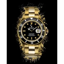 Glasschilderij Rolex watch horloge 80x120cm