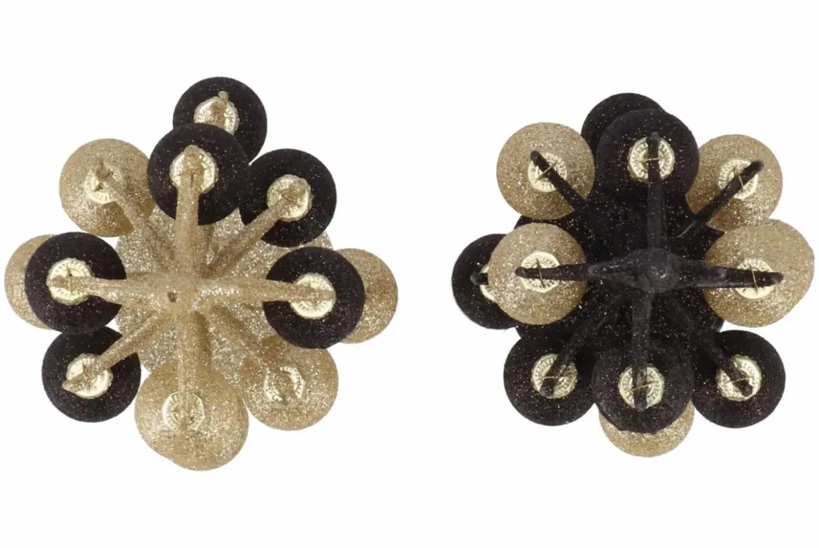 Glitter zwart champagne kerstboom kerstdecoratie 8x25cm