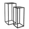 Goa Bijzettafel – Set van 2 – L30 x B30 x H70 cm – Metaal – Zwart