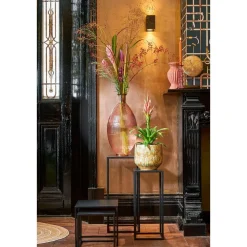 Goa Bijzettafel – Set van 2 – L30 x B30 x H70 cm – Metaal – Zwart