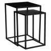 Goa Bijzettafel – Set van 2 – L30 x B30 x H42 cm – Metaal – Zwart
