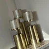 Gouden Kandelaar woonaccessoires set 3 incl stompkaarsen