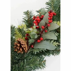 Harvey Guirlande met Dennenappels – L180 x B15 x H11 cm – Groen, Rood