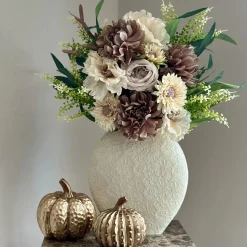 Herfstdecoratie set Beige bruin met pompoenen
