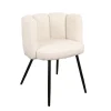 High five luxe eetkamerstoelen wit parelmoer (boucle) (Set van 2)