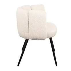 High five luxe eetkamerstoelen wit parelmoer (boucle) (Set van 2)