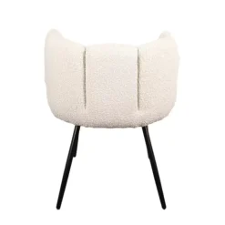 High five luxe eetkamerstoelen wit parelmoer (boucle) (Set van 2)