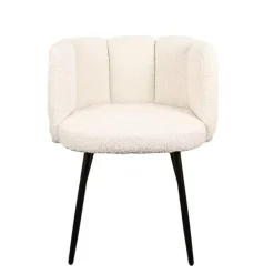 High five luxe eetkamerstoelen wit parelmoer (boucle) (Set van 2)