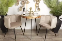 High Five luxe eetkamerstoelen zandwit (Set van 2)
