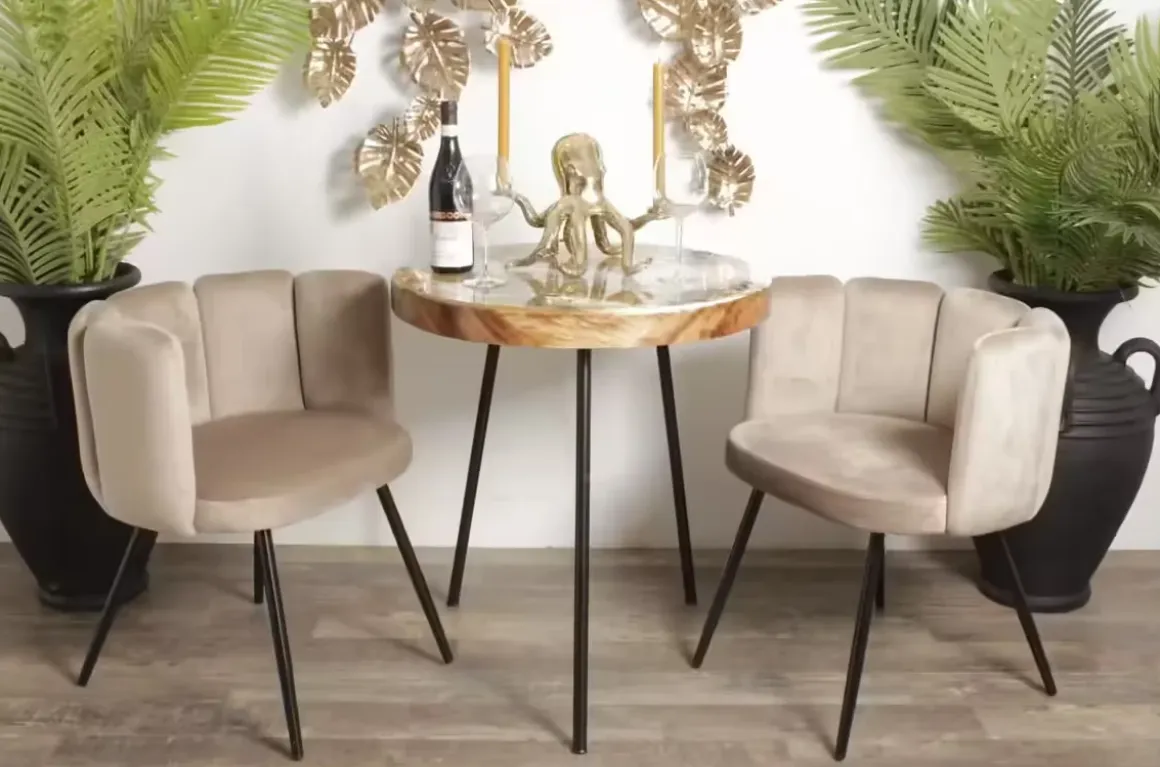 High Five luxe eetkamerstoelen zandwit (Set van 2)