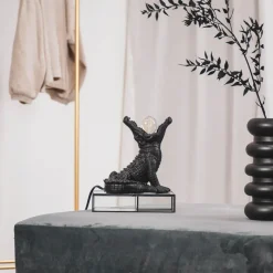 Housevitamin Crocodile krokodillen Lamp – Black zwart – 10x17x18,5 cm